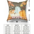 thumbnail image 5 of Fall Pillow Covers 20x20 Set of 2 Autumn Teal Orange White Pumpkin Fallen Leaves Floral Wooden Board Throw Pillows Thanksgiving Decorative Pillowcase Cotton Square Cushion Cover for Couch Sofa Bed, 5 of 6