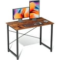 thumbnail image 1 of edx 40 inch Small Computer Writing Desk, Sturdy Workstation Game Table for Adult, Rustic Brown, 1 of 6