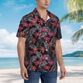 thumbnail image 3 of Pofeuu Colorful Hawaii Palms Print Hawaiian Shirt for Men Sleeves Casual Button Down Summer Beach Dress Shirts T-Shirts,Medium, 3 of 7