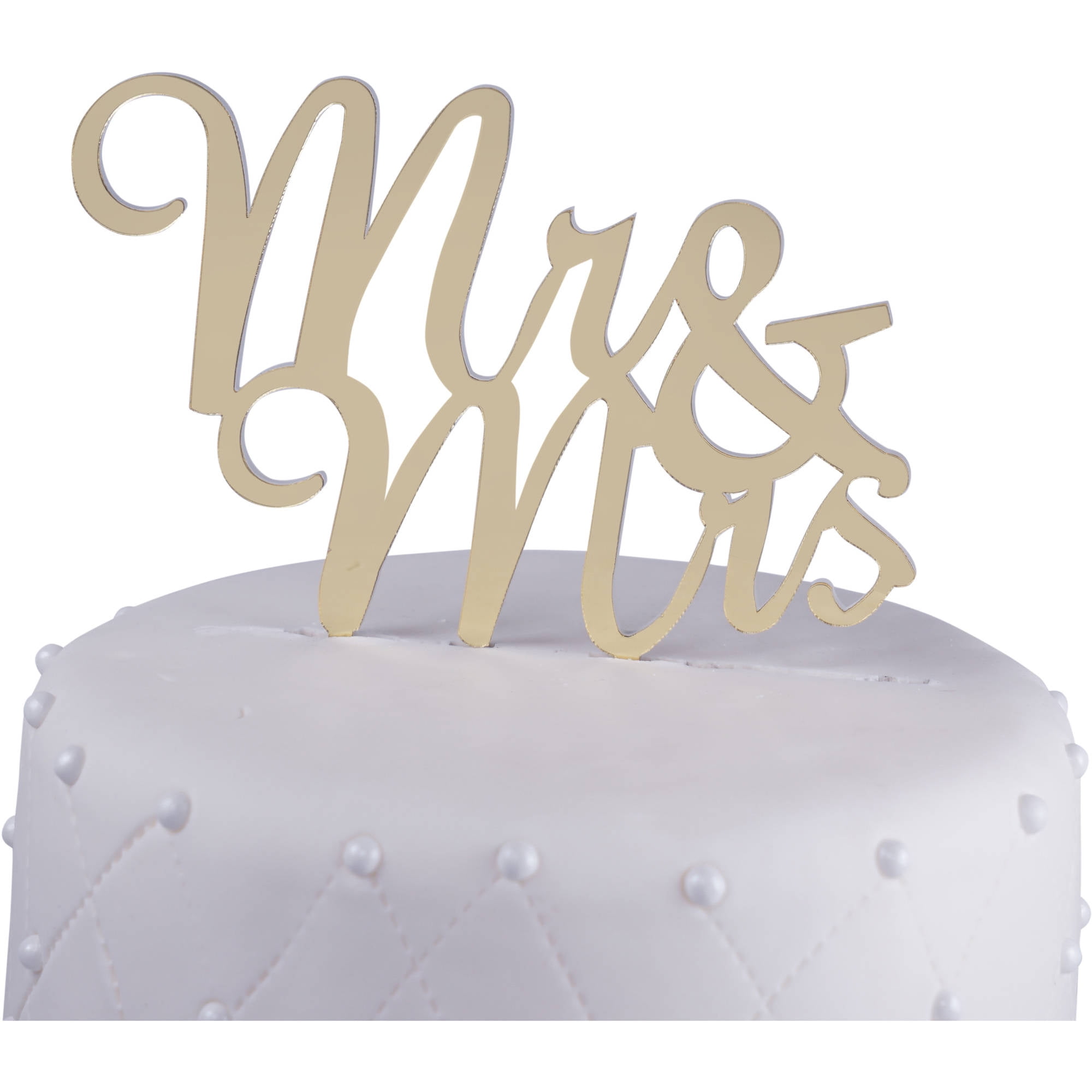 Gold or Silver Wedding Cake Topper with Couple/'s Names Elegant Print Font Wedding Mirror Acrylic Cake Topper