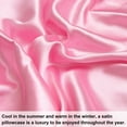 thumbnail image 3 of Ntbay 2 Pack Silky Satin Standard Pillowcases for Hair and Skin, Luxury and Soft Pillow Cases with Envelope Closure, 20" x 26", Pink, 3 of 6
