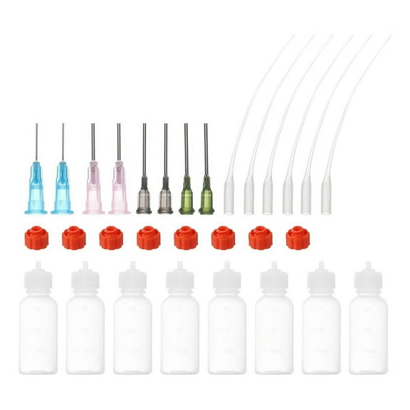 1 Oz Precision Applicator Bottles, 8Pcs 30ml Needle Tip Squeeze Bottle Small Squeeze Bottles Mini Needle Bottle Caps