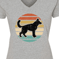 thumbnail image 4 of Inktastic German Shepherd Silhouette Vintage Retro Women's V-Neck T-Shirt, 4 of 5