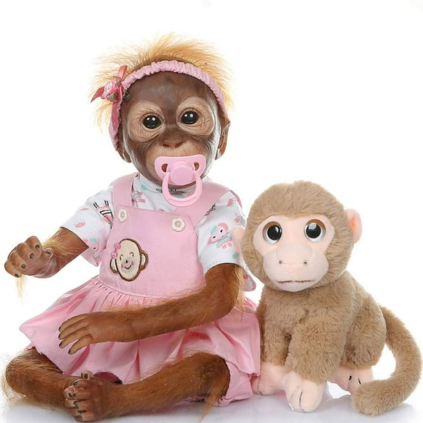 Reborn Monkey Ape Dolls Twins Monkey Silicone Bebe Reborn Baby Dolls 21 Inch Pink Clothes Walmart Com Walmart Com