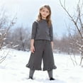 thumbnail image 3 of Xijirk Girls Pants,Girls Lined Pants Winter Warm Flowy Wide Leg Trousers Soft Casual Playwear Outfit for Toddlers and Kids Comfort Wear,Girls Sweatpants,5-6 Years,Grey, 3 of 5