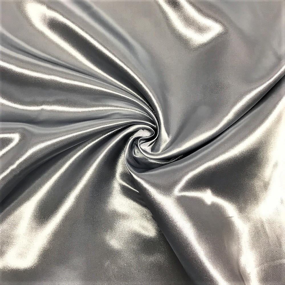 Silver 5 Yards Shiny Bridal Satin Fabric 60" 