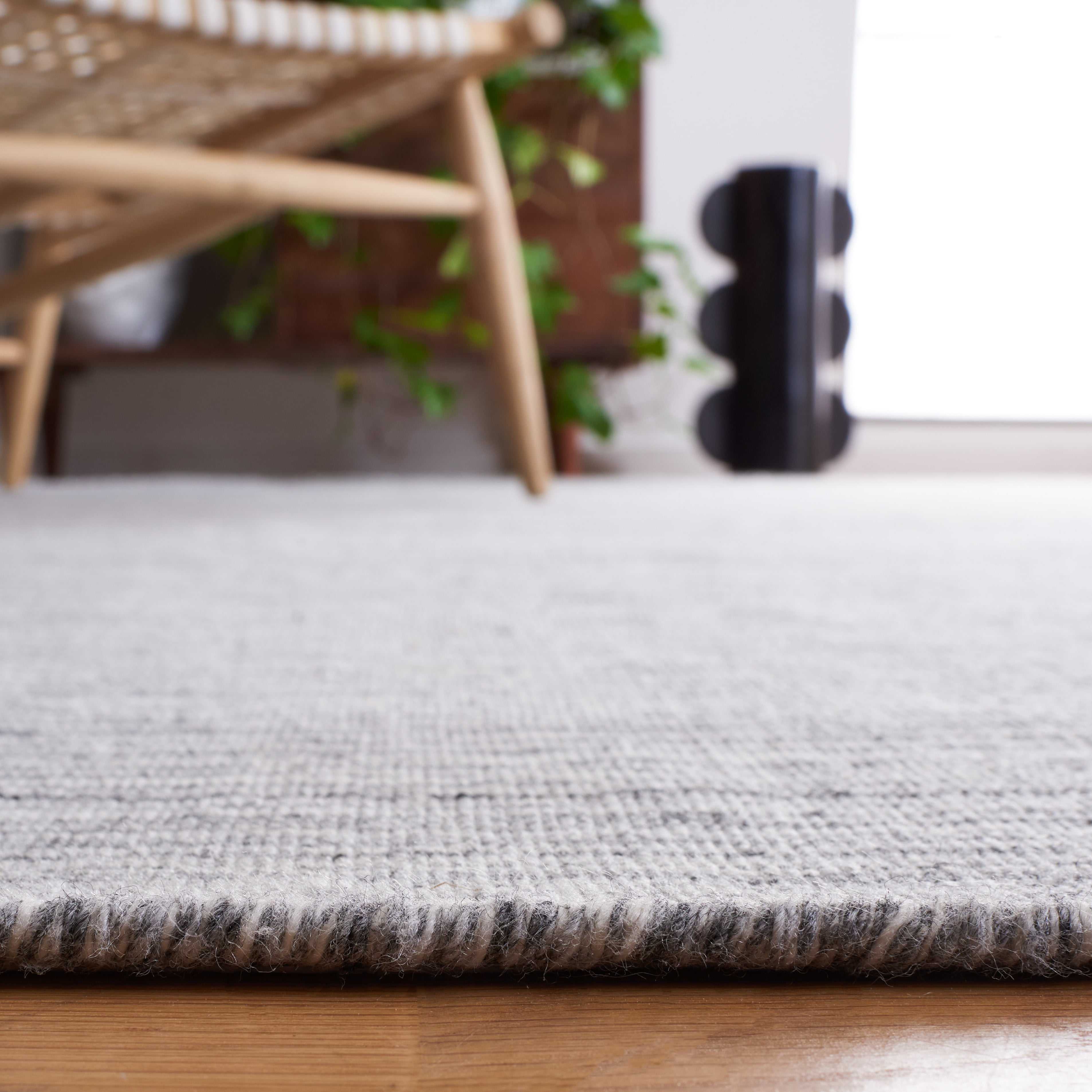SAFAVIEH Kilim Cemal Striped Polyester Area Rug, Dark Grey, 8' x 10'