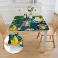 thumbnail image 2 of WYYP Monkey Bananas Leaves Square Fitted Tablecloth 100% Polyester Fiber 52*52, 2 of 8