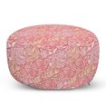 thumbnail image 1 of Floral Ottoman Pouf, Rose Stems Pattern Vintage Romance Feminine Design, Decorative Soft Foot Rest with Removable Cover Living Room and Bedroom, Pink Dried Rose, by Ambesonne, 1 of 3