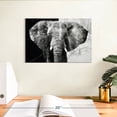 thumbnail image 3 of Elephant Stock Elephant Black And White Wall Art - Horizontal Canvas Wall Art - Living Room Wall Decor - Animal Canvas - Black And Gray Decor - 12" x 8", 3 of 8