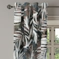 thumbnail image 3 of Ambesonne Botanical Grommet Curtain, Grunge Pattern of Leaves, 50"x63", Cocoa Dark Blue White, 3 of 5