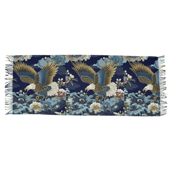 Bald Eagle with Blooms Women's Cold Weather Scarves Lightweight Warm Fashion Scarves, Breathable 86.6''x30.7''