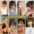 thumbnail image 6 of Bangs Hair Clip in Bangs 100% Real Human Hair Extensions Wispy Bangs Clip on Air Bangs for Women Hairpieces Curved Bangs (Wispy Bangs, Color #613 Light Blonde), 6 of 6