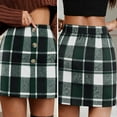 thumbnail image 6 of Roncen Women's Plaid Mini Skirt Pencil Above Knee Length High Elastic Waist Bodycon Zipper Vintage Short Skirts for Women, 6 of 8