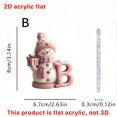 thumbnail image 3 of Moocorvic 26 Initial Letters Christmas Tree Decoration Pink Snowman Hanging Xmas Ornaments(B), 3 of 5