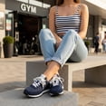 thumbnail image 5 of Cushionaire Kicks Fashion Sneakers for Women - Lightweight Non-Slip Lace Up Spring Shoes with Memory Foam Insole and Tread Outsole, 5 of 22