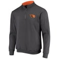 thumbnail image 2 of Men's Colosseum Charcoal Oregon State Beavers Tortugas Logo Quarter-Zip Jacket, 2 of 3