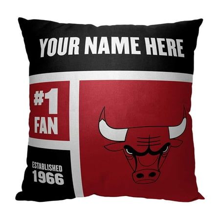 Chicago Bulls NBA "Color Block" Personalized 18" x 18" Pillow
