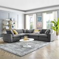 thumbnail image 2 of Sectional Sofa Set, Velvet, Grey Gray, Modern Contemporary Urban Design, Living Lounge Room Hotel Lobby Hospitality, 2 of 10