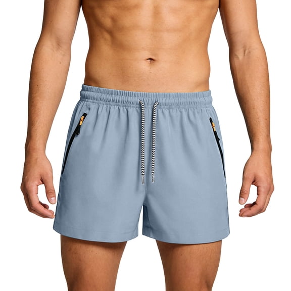 Sports Shorts for Men Workout Running Shorts 5 Inch Summer Outdoor Hiking Short Pants with Zipper Pocket