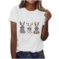 thumbnail image 2 of Sokhug Womens Happy Easter Eggs Print T-Shirt Short Sleeve Crew Neck Colorful Floral Easter Graphic Casual Tee, 2 of 6