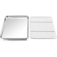 thumbnail image 1 of Toaster Oven Pan and Rack Set, P&P CHEF Toaster Oven Tray with Broiler Rack, Rectangle 12.5’’x9.7’’x1’’, Non Toxic & Healthy, Heavy Duty & Rust Free - Dishwasher Safe, 1 of 7