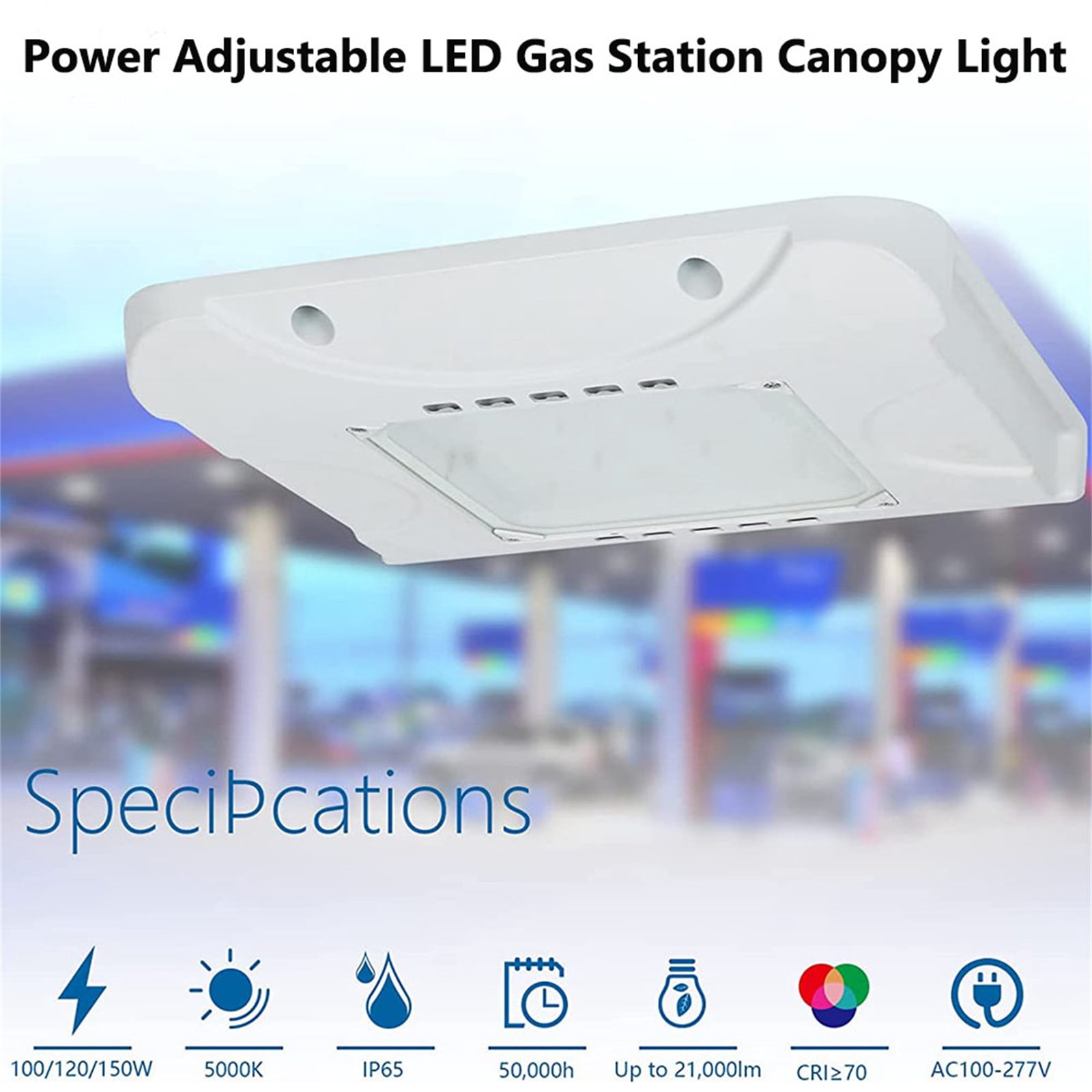 Chiuer LED Canopy Garage Light 100W 120W 150W 5000K 100-277V 1-10V Dimming