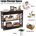 thumbnail image 5 of CRXX 3-Tier Entryway Table with Storage, Narrow Console Table w/Drawers & Shelves, X-Design Sofa Side Tables for Hallway, Modern Entry Tables for Foyer Living Room Bedroom (Espresso), 5 of 10