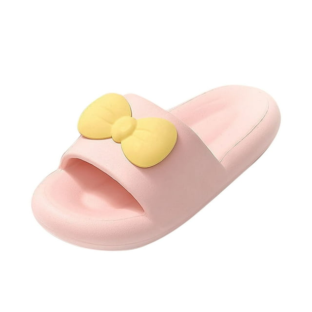 Pink Couple Slippers With Bow Decoration Soft Bottom Non-Slip Odor Resistant Indoor Home Suitable For Bathroom Shower Daily Use Size 40