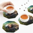 thumbnail image 4 of Leather Coasters with Heat-resistant for Drinks, Daisy Sleeping Sloth -标题2 Octagon, 4 of 5