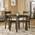 thumbnail image 6 of Transitional Wooden Side Chair with Ladder Backrest, Set of 2, Dark Brown, 6 of 7