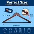 thumbnail image 2 of Cherry Wooden Hangers 5 Pack – Heavy-Duty with 360° Swivel Hook, Non-Slip, Pants Bar & Shoulder Grooves - Wooden Hangers for Suits, Jackets, Dresses & Camisoles, Space-Saving and Smooth Finish, 2 of 7