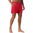 thumbnail image 4 of INSPIRAR CHIC Pantalones de baño para hombres con cordón en la cintura, bolsillos laterales, forro de malla, 34 Rojo, 4 of 5