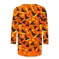 thumbnail image 5 of Kilaqueen Halloween Shirts for Women 3/4 Sleeve Crew Neck Funny Print Halloween Costumes Tunic Tops Vintage Festival Tops, 5 of 5
