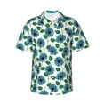 thumbnail image 2 of Picia Blue Sunflowers Gentle Cotton Regular Fit Short Sleeve Casual Hawaiian Shirt for Men-Medium, 2 of 9