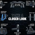 thumbnail image 4 of Mikolo Power Rack Cage, Weight Rack with Cable Crossover Machine,Multi-Function Squat Rack with J Hooks,Dip Bars and Landmine for Home Gym, 4 of 9