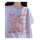 thumbnail image 1 of Women Kawaii Fashion Pastel Goth Clothing Crewneck Loose Soft Cartoon Print Rainbow Bunny T-Shirt tee top, 1 of 8