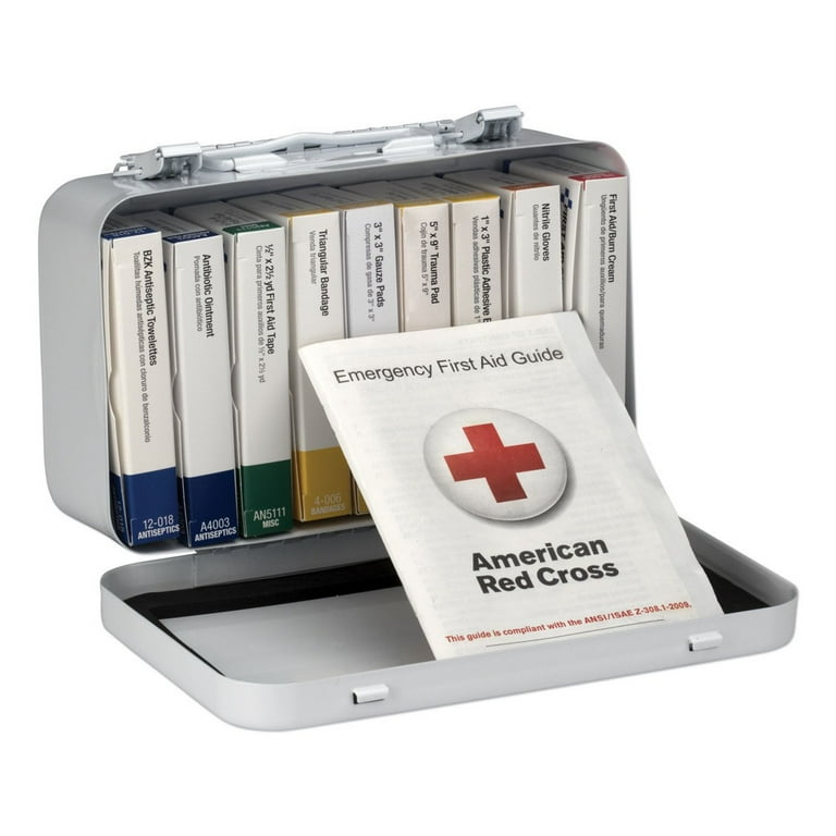 Unitized First Aid Kit for 10 People, 65 Pieces, OSHA/ANSI, Metal Case Unitized First Aid Kit for 10 People, 65 Pieces, OSHA/ANSI, Metal Case