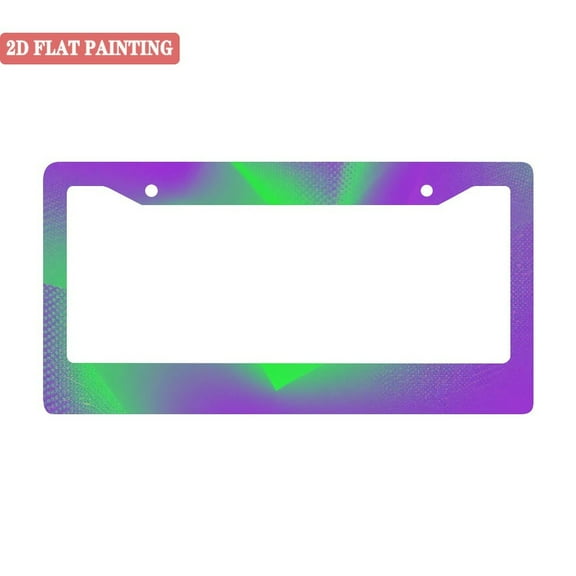 1PC Holographic Purple & Green Car License Plate Frames with Mounting Hardware 6. 3x12. 2inch(16x31cm)