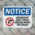 thumbnail image 5 of (2 Pack) Important Don't Pour Grease OSHA Notice Sign 18 Inch X 12 Inch Indoor / Outdoor Rust-Free Aluminum Metal Signs for Workplace, Workshop, and Construction Site, Made in the USA, 5 of 8