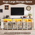 thumbnail image 5 of ChVans LED Farmhouse TV stand for up to 100" TVs with Power Outlet, 95.3" Large Entertainment Center Console Table, 35.4" Tall Rustic Media Console w/Storage Shelves for Living Room, 5 of 8