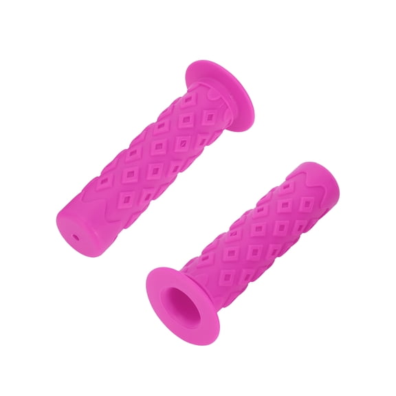 Unique Bargains Bike Handlebar Grips Covers 120mm Bicycle End Grips Protector Rubber Purple Lightweight 1Pair