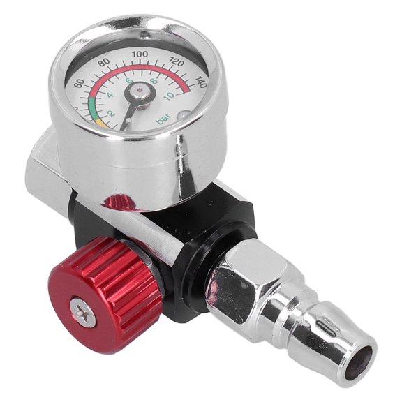 Air Pressure Regulator for Spray Guns, 140 PSI Gauge, G1/4" Thread, Stainless Steel, Easy Install Control