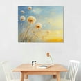 thumbnail image 2 of COMIO Farmhouse Canvas Wall Art Flowers Wall Pictures Living Room Wall Decor White Dandelion Dragonfly Nature Artwork Teal Wooden Board Abstract Grass Paintings for Meeting Room Office Decor, 2 of 4