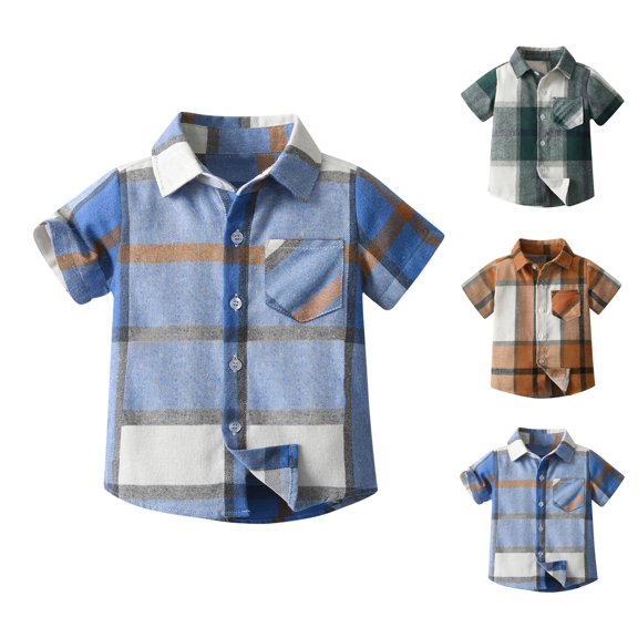 SROBPTY Teen Boys Summer Short Sleeve Tops Print Sweet Lightweight Collared with Button Tee Shirts for Everyday Wear