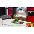 thumbnail image 3 of Compost Bin for Kitchen, Countertop Compost Bin, Body Stainless Steel with Lid, 1.13 Gallon with Inner Bucket Compact and Easy Clean (Black White), 3 of 8