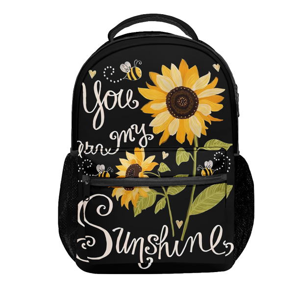 Sunflower School Backpacks for Teen Lightweight Teenage Bookbag
