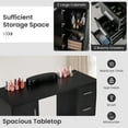 thumbnail image 6 of Costway Wooden Nail Desk Station with Removable Wrist Rest Metal Legs & 3 Drawers, 2 Cabinets Black, 6 of 10