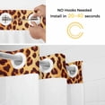 thumbnail image 2 of Leopard Texture Print No Hook Shower Curtain with Snap in Liner, Orange Yellow Retro Farmhouse Double-Layer Waterproof Fabric Shower Curtains for Bathroom Hotel Bathtub, Mesh Top & Long 72"x96", 2 of 9