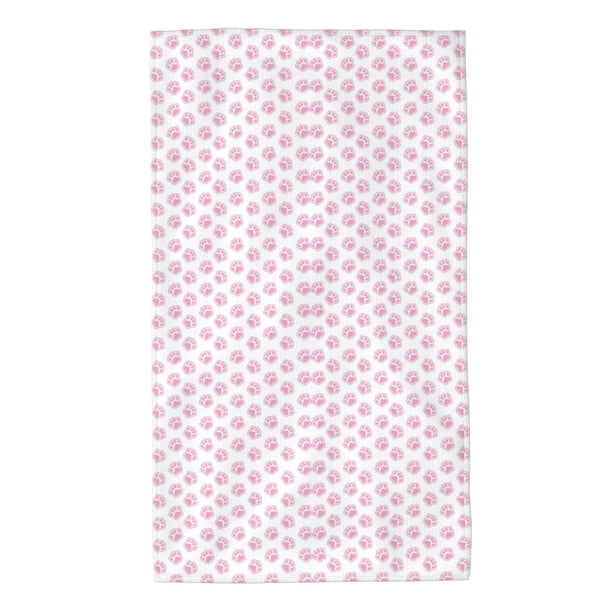 Fotbe Pink Paw Toalla Premium con Patrón, Toalla de Microfibra de Secado Rápido, Ligera y Altamente Absorbente (27.5x16in), Ideal para Uso Diario